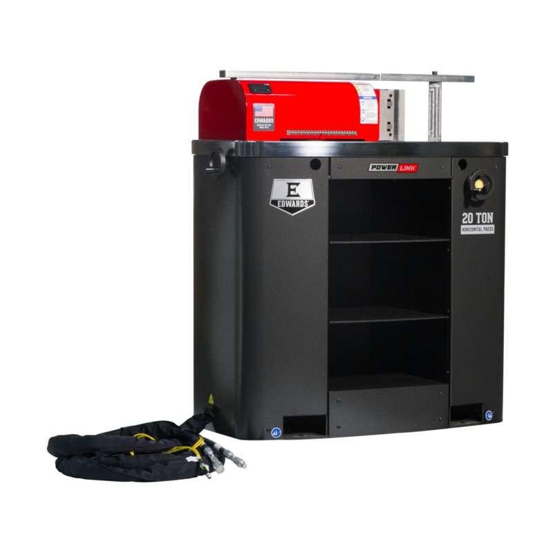 EDWARDS 20 Ton Horizontal Press & Portable Power Unit