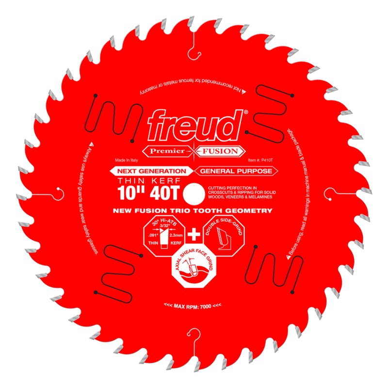 FREUD 10" Thin Kerf Next Generation Premier Fusion General Purpose Blade