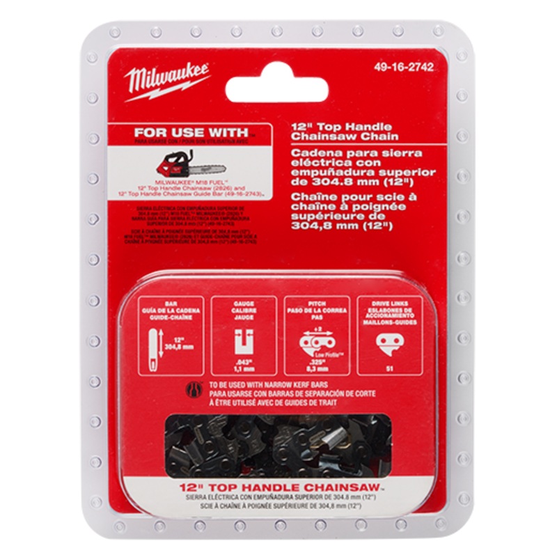 MILWAUKEE 12" Top Handle Chainsaw Chain