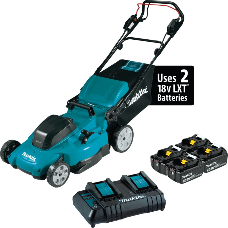 MAKITA 36V (18V X2) LXT 19" SelfPropelled Lawn Mower Kit w/ 4 Batteries