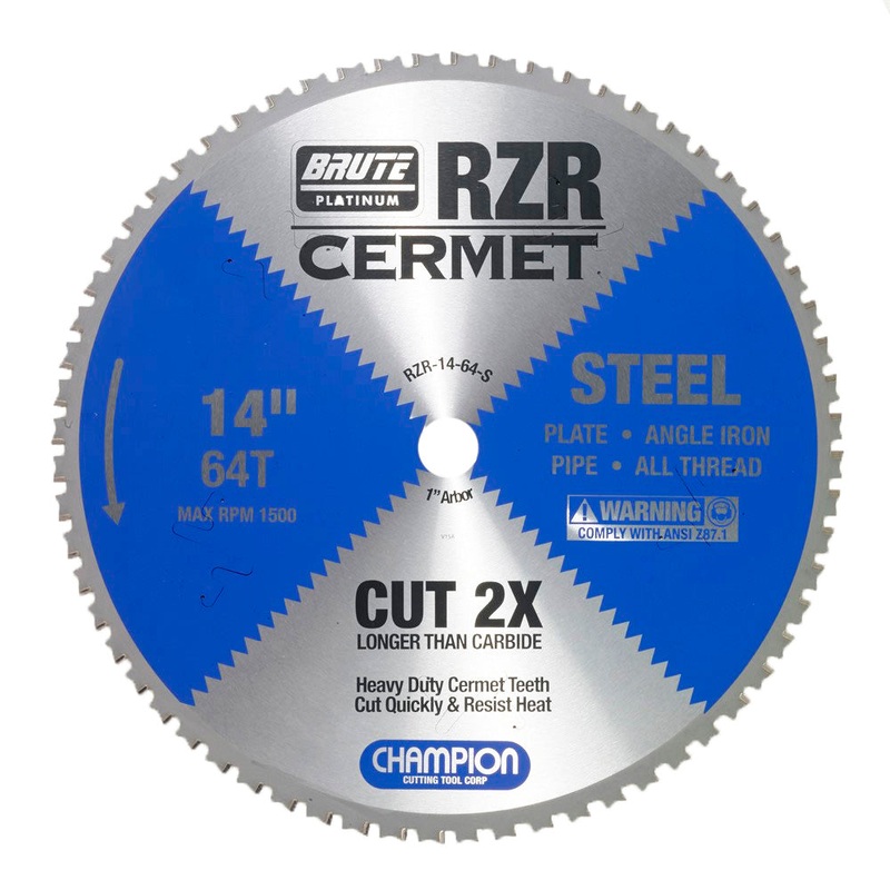 CHAMPION 14" 64T Brute RZR Cermet Circular Saw Blade