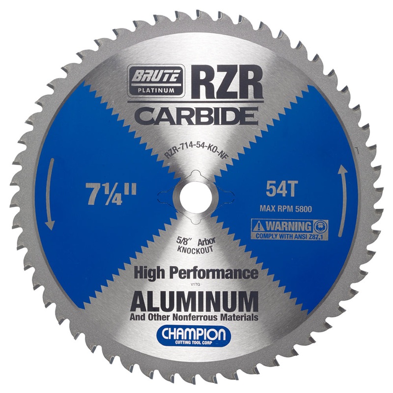 CHAMPION 7-1/4" 54T Brute RZR Carbide Circular Saw Blade