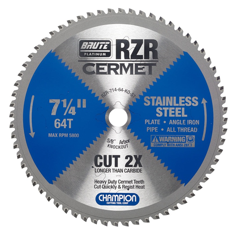 CHAMPION 7-1/4" 64T Brute RZR Cermet Circular Saw Blade