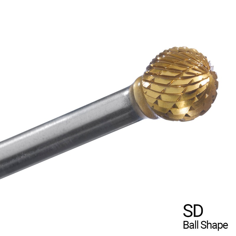 CHAMPION SD3 Double Cut TiN Coated Carbide Bur