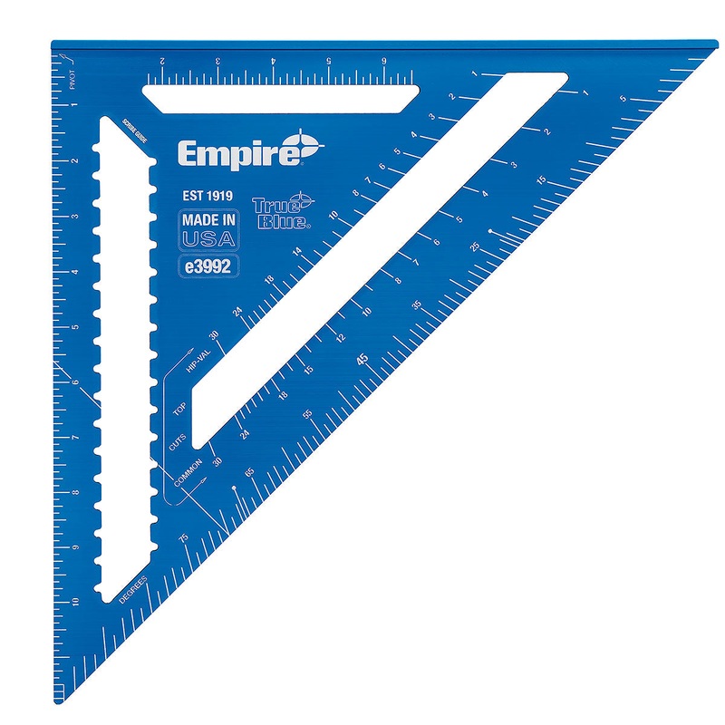 EMPIRE 12" TRUE BLUE Laser Etched Rafter Square