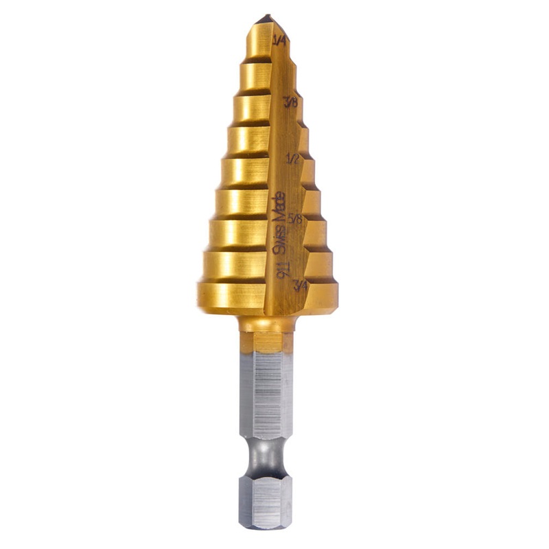 CHAMPION 1/4 - 3/4 Hex Shank Step Drill