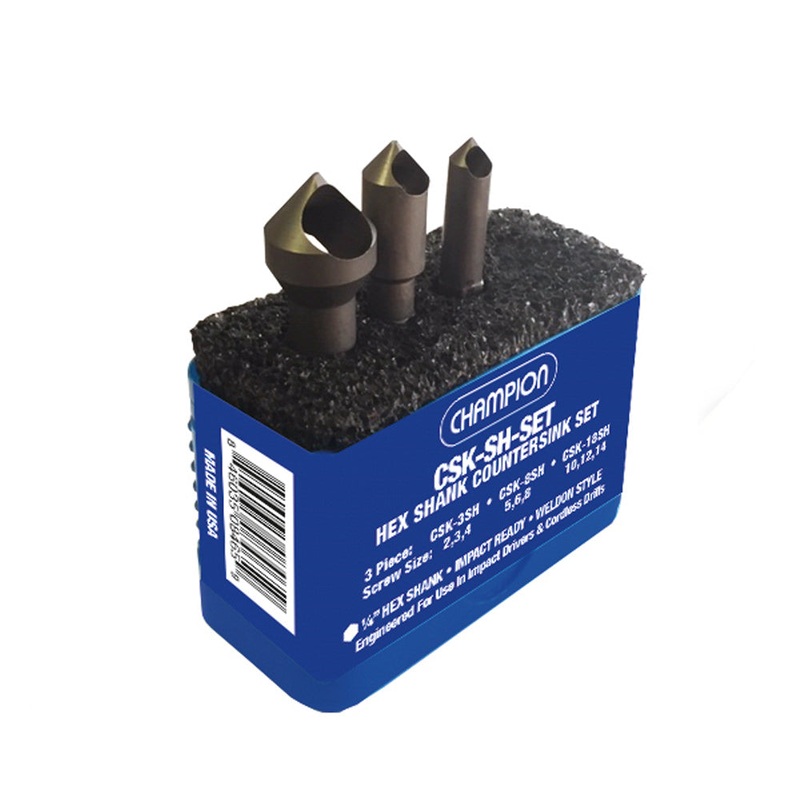 CHAMPION 3 PC. Hex Shank Countersink Set