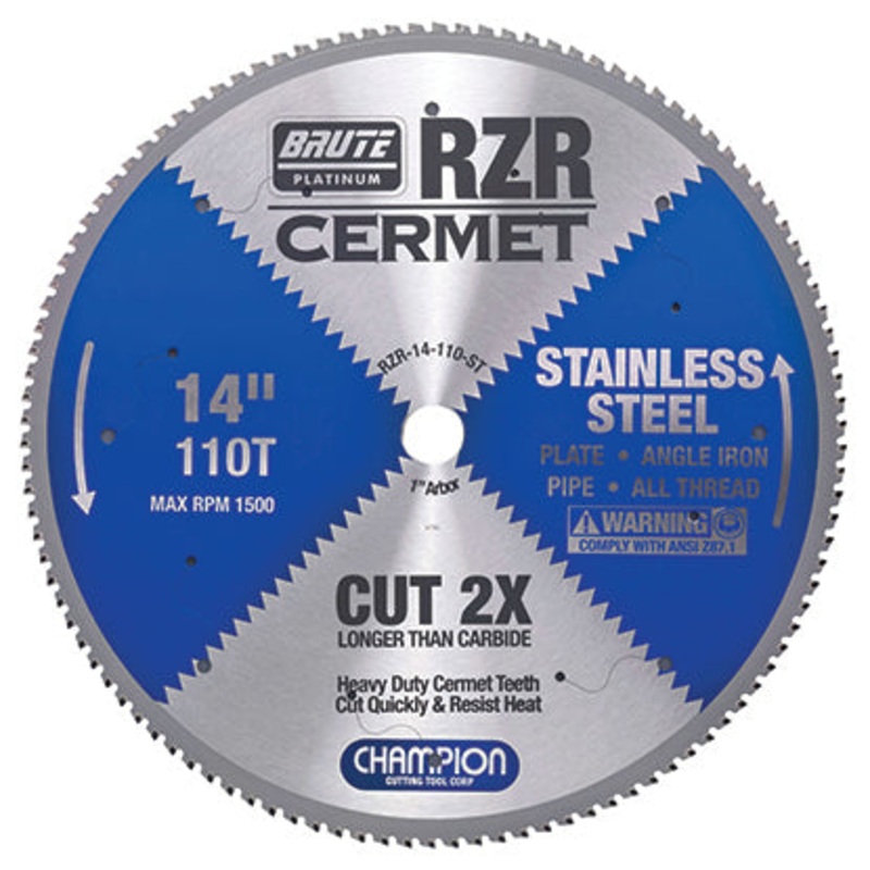 CHAMPION 14" 110T Brute RZR Cermet Circular Saw Blade