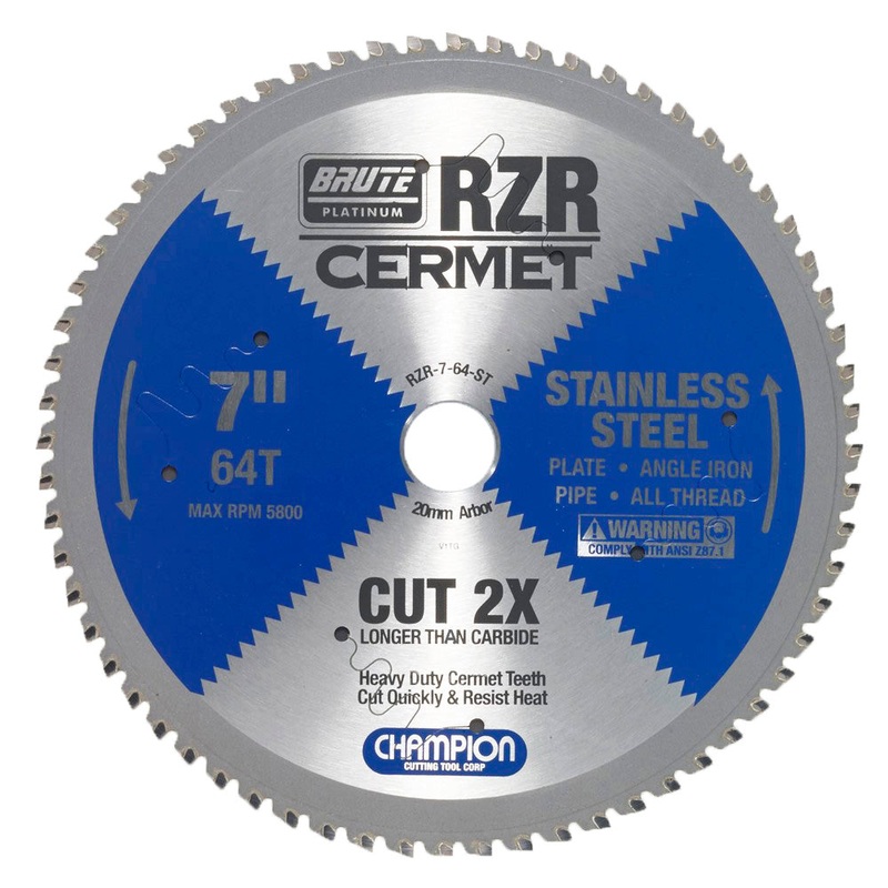 CHAMPION 7" 64T Brute RZR Cermet Circular Saw Blade