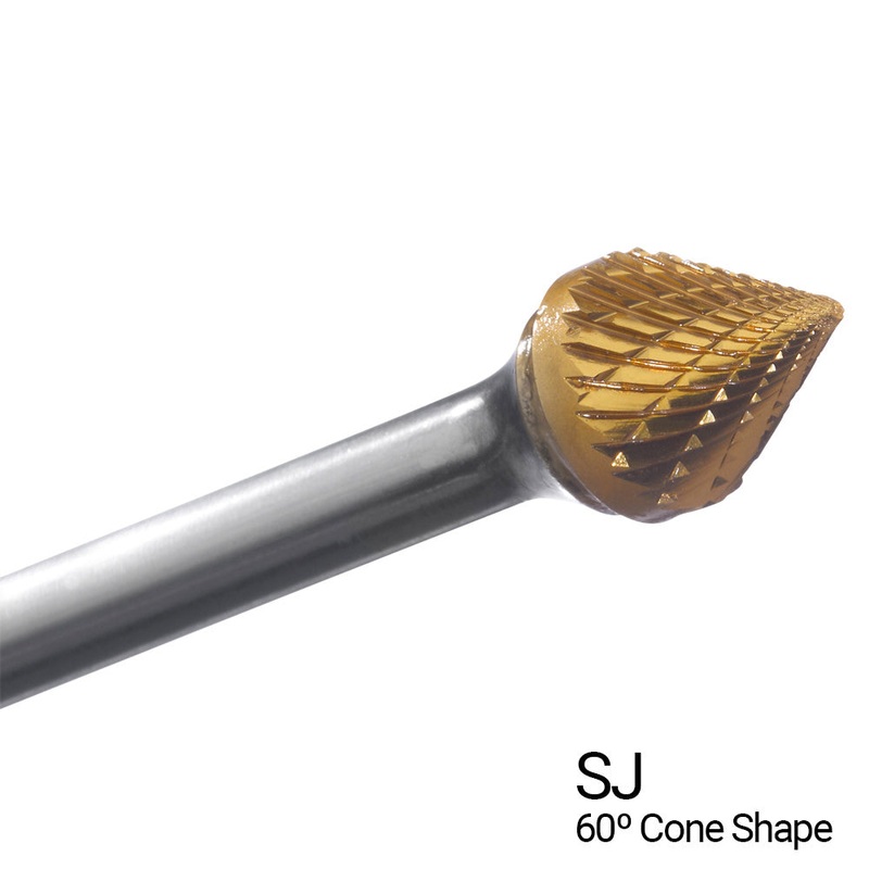 CHAMPION SJ3 Double Cut TiN Coated Carbide Bur