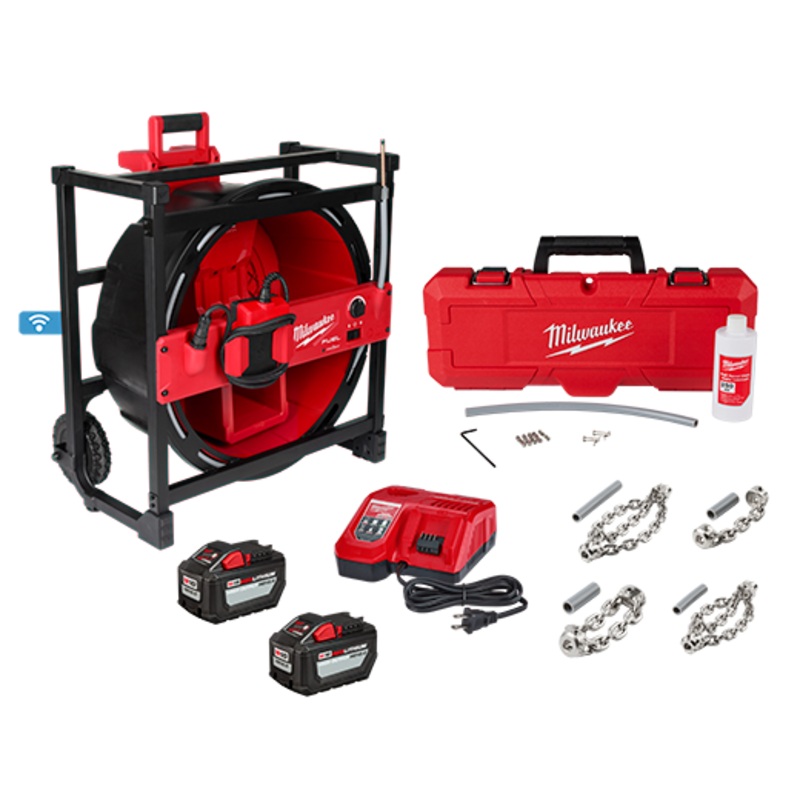 MILWAUKEE M18 FUEL High Speed Chain Snake Kit For 1-1/2"  4" Pipes