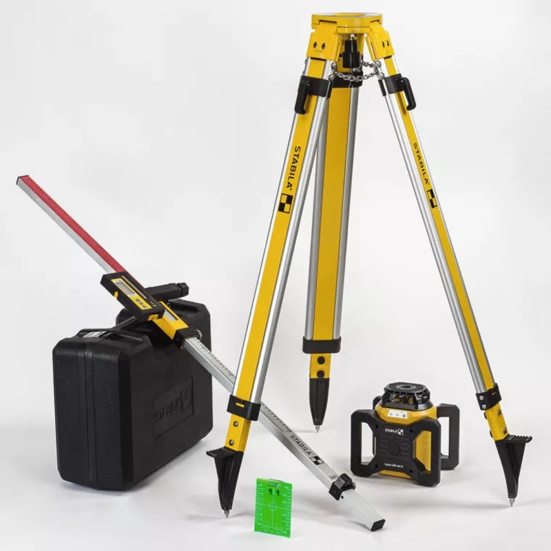 STABILA LAR 160 G Rotary Laser Set w/ Tripod & Grade Rod