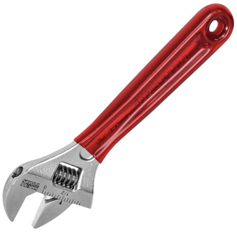 Klein Tools 6-1/2 in. Extra Capacity Adjustable Wrench - Transparent Red Handle - D507-6