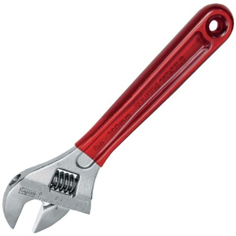 Klein Tools 8 in. Extra Capacity Adjustable Wrench - Transparent Red Handle - D507-8