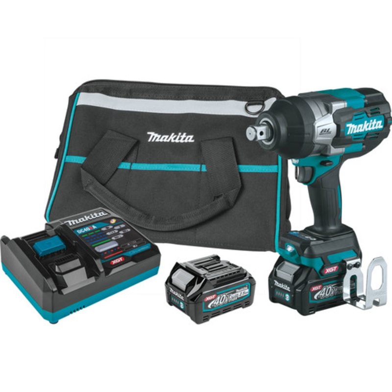 Makita 40V max XGT Brushless Lithium-Ion 3/4 in. Cordless 4-Speed High-Torque Impact Wrench with Friction Ring Anvil Kit (2.5 Ah) - GWT01D