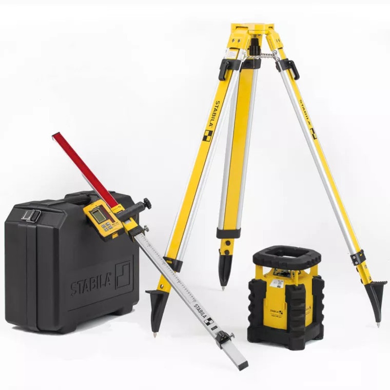 STABILA LAR 300 Rotary Laser Set w/ Tripod & Grade Rod
