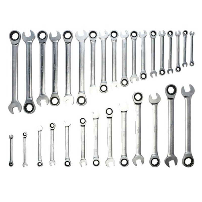 Wiha Tools (31-Piece) SAE and Metric Ratcheting Wrench Tray Set - 30392
