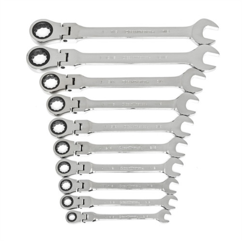 GearWrench 10-Piece SAE Flex-Head Ratcheting Combination Wrench - 85893