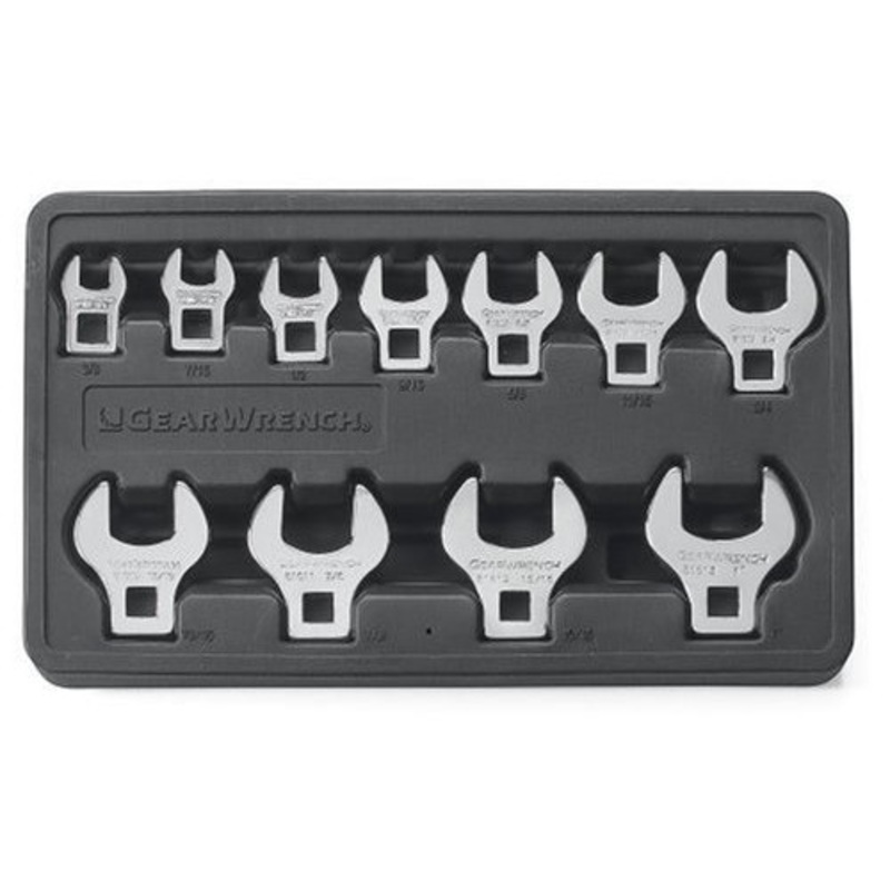 GearWrench 11-Piece 3/8 in. Drive SAE Crowfoot Non-Ratcheting Wrench Set - 81908