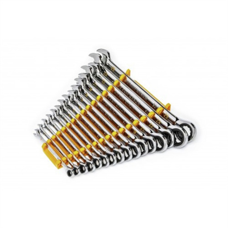 GearWrench 16-Piece 90-Tooth 12 Point Metric Combination Ratcheting Wrench Set - 86928