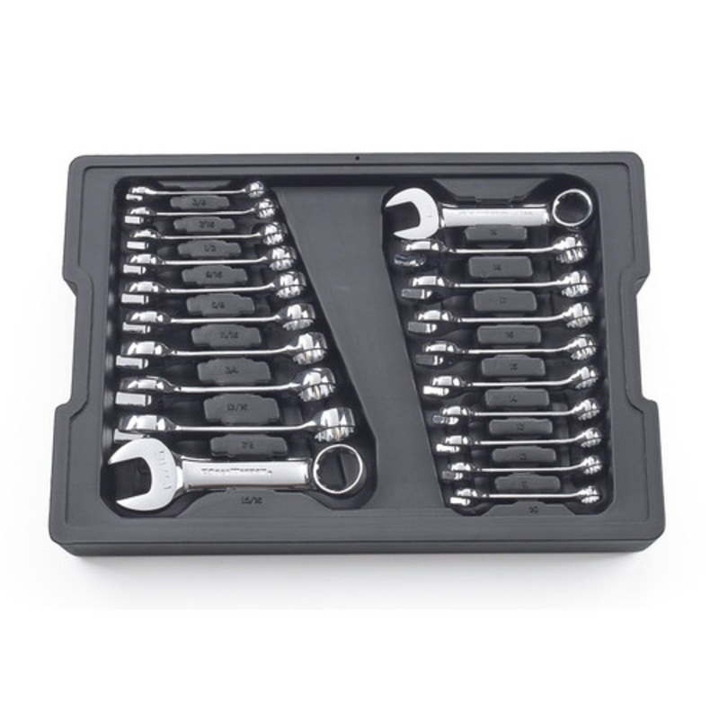 GearWrench 20-Piece SAE/Metric Stubby Combination Non-Ratcheting Wrench Set - 81903