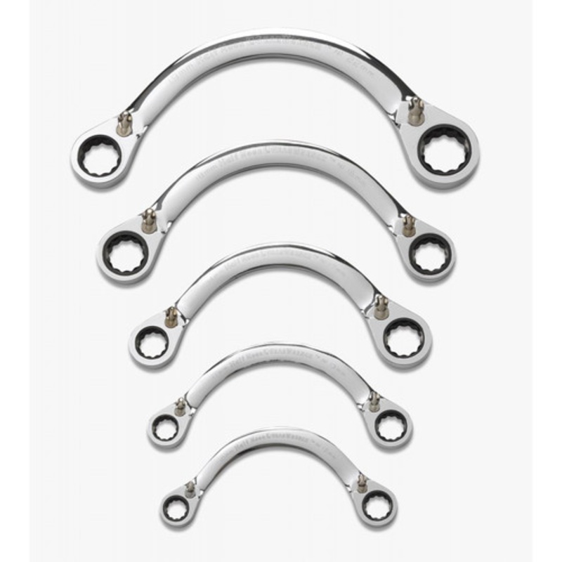 GearWrench 5-Piece Metric Half Moon Reversible Ratcheting Wrench Set - 9850