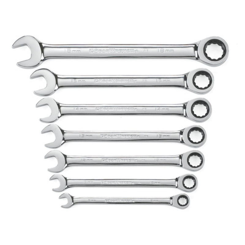 GearWrench 7-Piece Standard Metric Combination Ratcheting Wrench Set - 9417