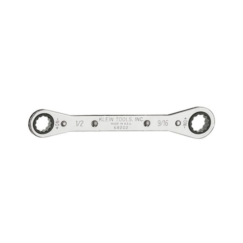 Klein Tools 1/2 in. x 9/16 in. Ratcheting Box Wrench - 68202