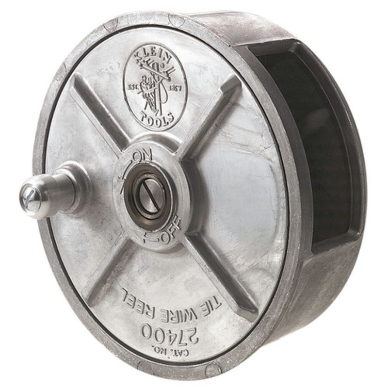 Klein Tools Lightweight Aluminum Tie Wire Reel with Rewind Knob - 27400