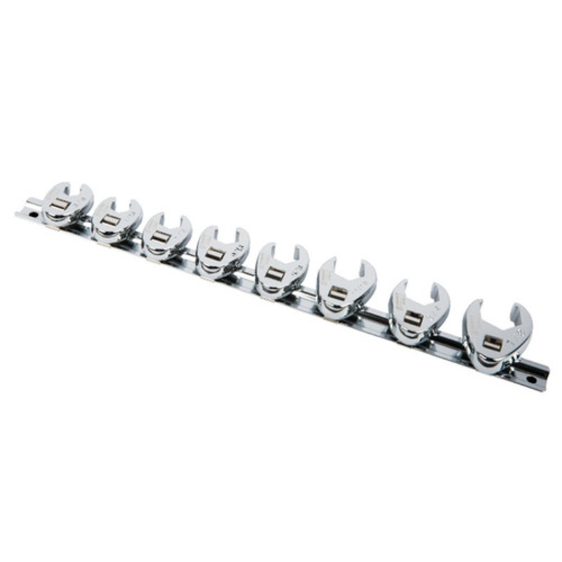Sunex 8-Piece 3/8 in. Drive SAE Fully Polished Flare Nut Crowfoot Wrench Set - 9708