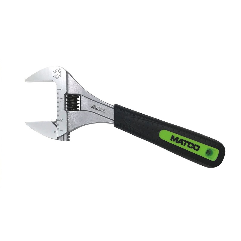 10" LONG SUPER WIDE OPENING ADJUSTABLE WRENCH