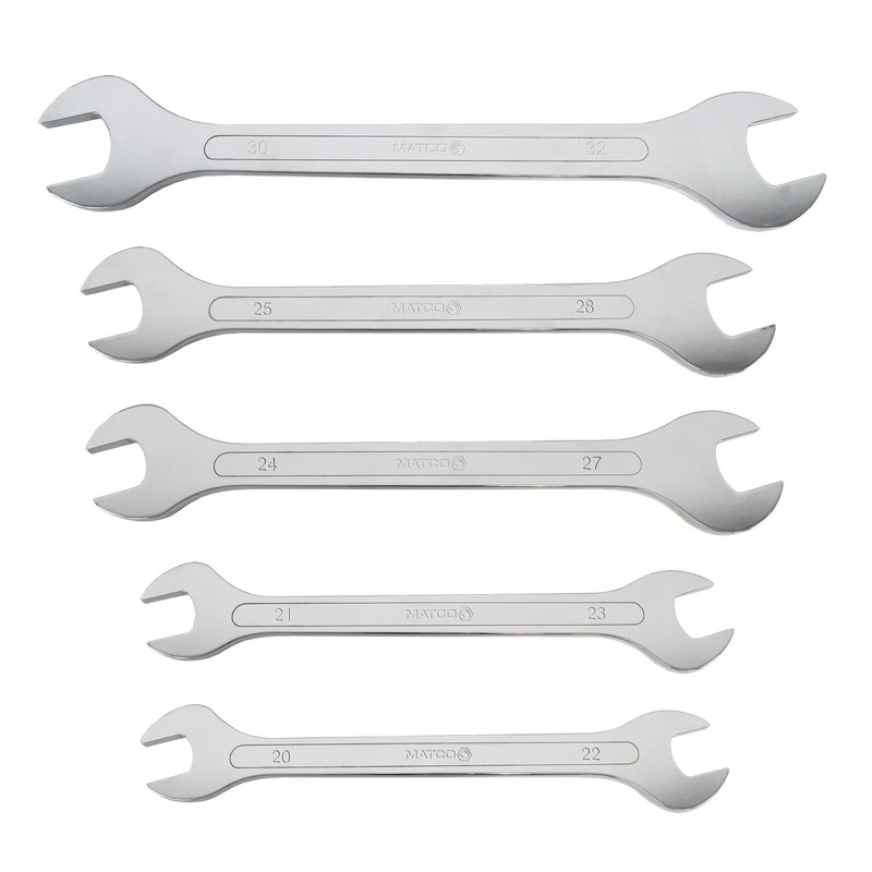 5 PIECE EXTENDED METRIC THIN FLAT WRENCH SET