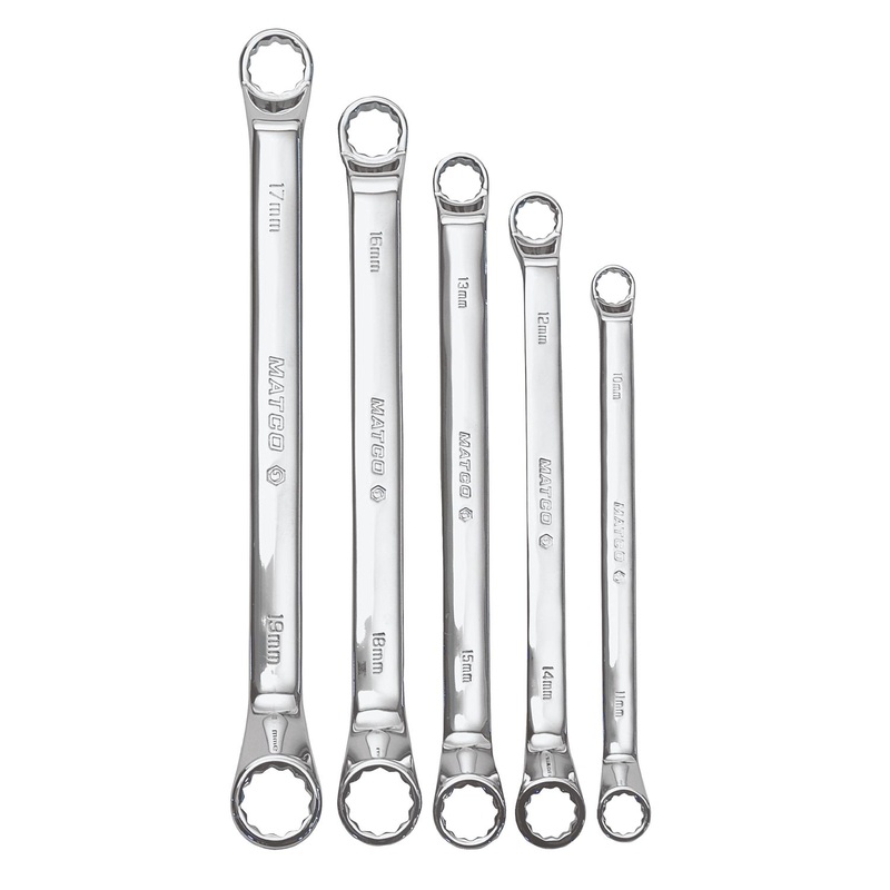 5 PIECE METRIC 12 POINT LONG DEEP 60 DEGREE OFFSET BOX WRENCH SET