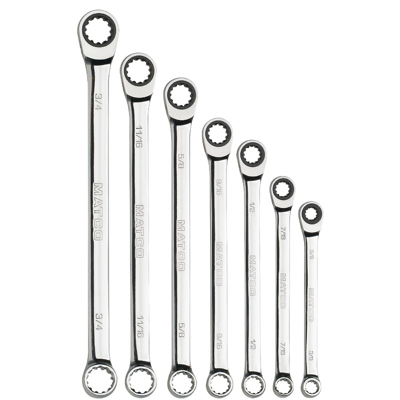 7 PIECE 90 TOOTH DOUBLE BOX SAE SET