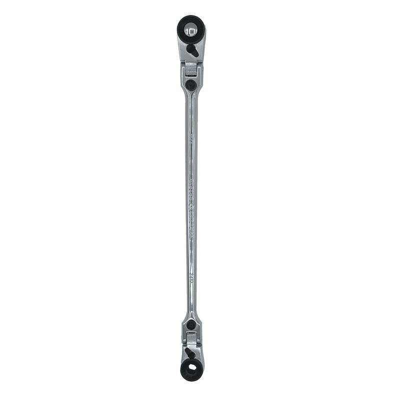 10'' DOUBLE LOCKING FLEX HEAD RATCHET - 1/4'' HEX x 1/4'' SQUARE DRIVE