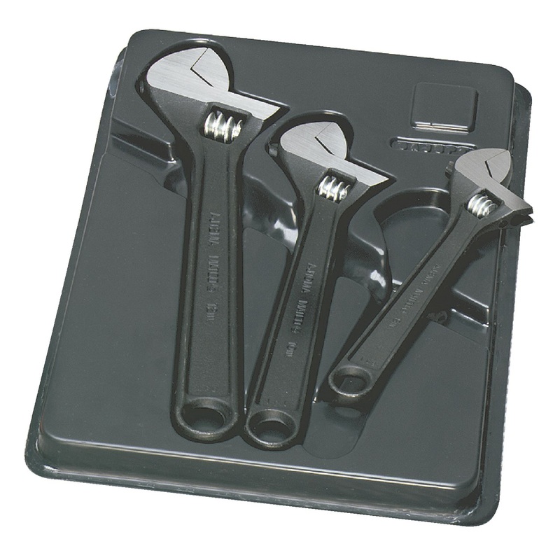 3 PIECE ADJUSTABLE WRENCH SET