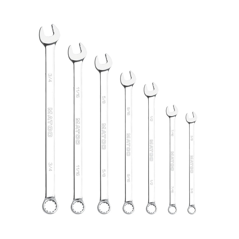 7 PIECE XL SAE COMBINATION WRENCH SET