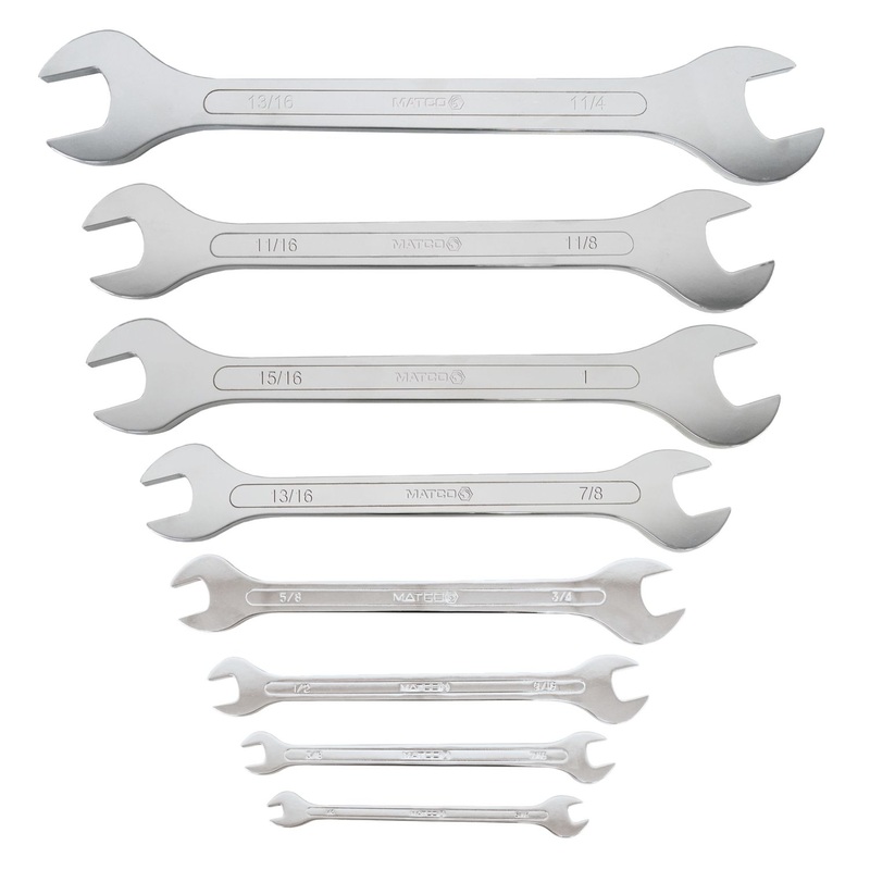 8 PIECE MASTER SAE THIN FLAT WRENCH SET