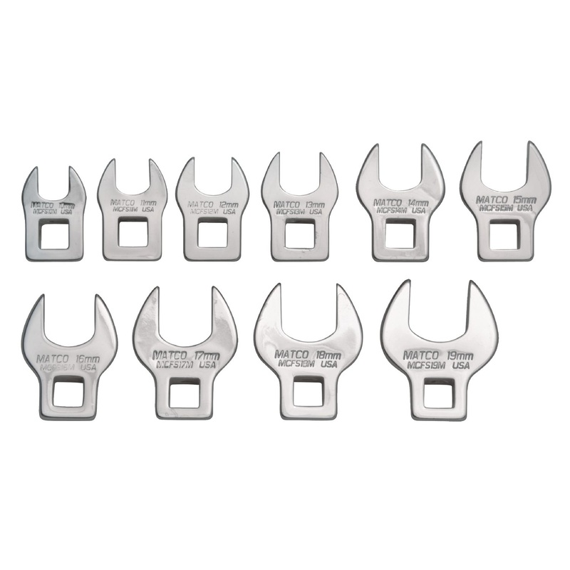 10 PC CROWSFOOT METRIC WRENCH SET