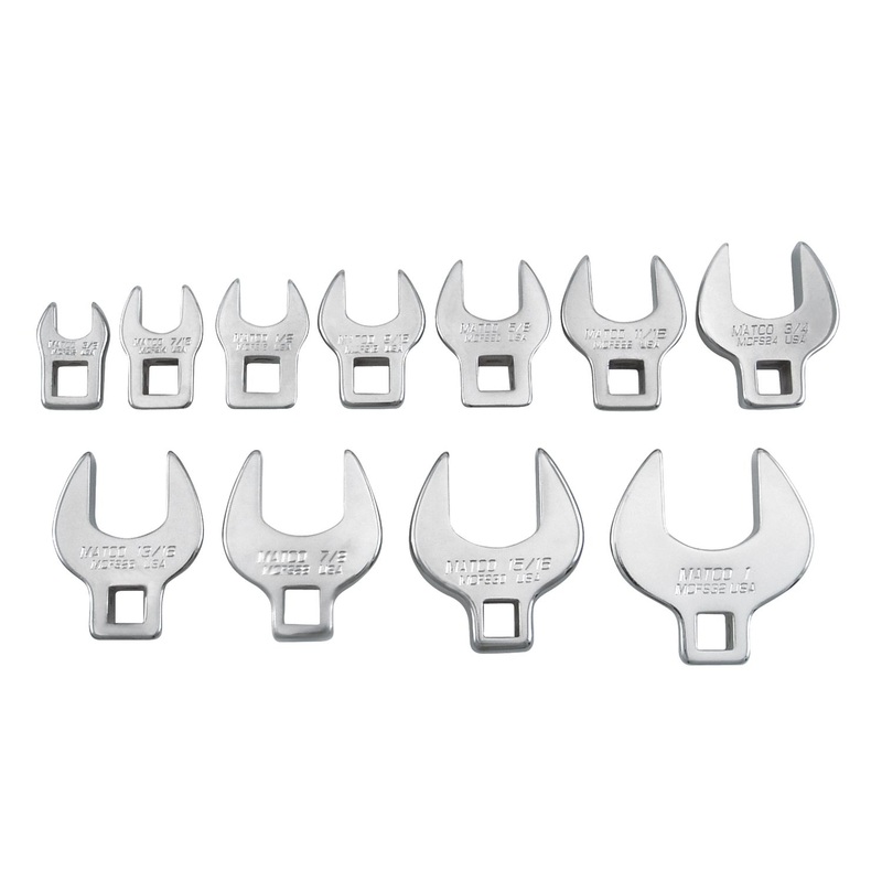 11 PC CROWFOOT SAE WRENCH SET