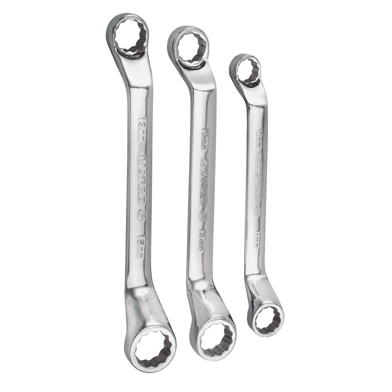 3 PIECE METRIC 12 POINT SHORT DEEP 60 DEGREE OFFSET BOX WRENCH SET