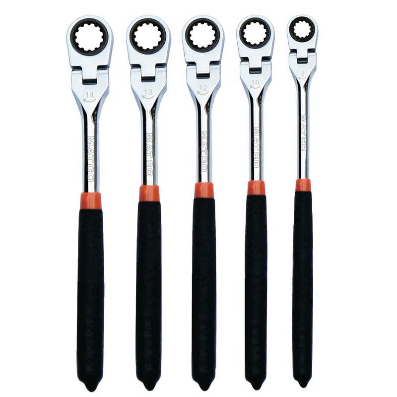 5 PC RATCHETING FLEX WRENCH SET