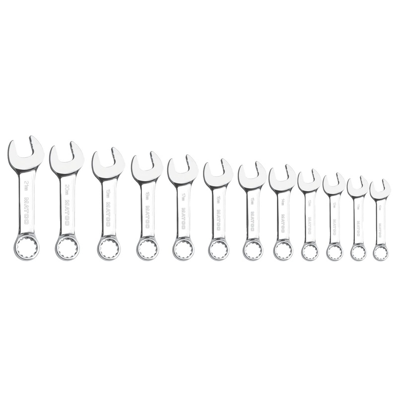 12 PIECE STUBBY METRIC COMBINATION WRENCH SET