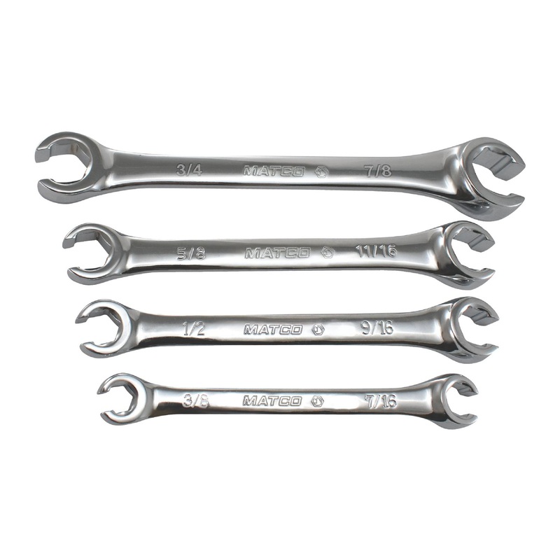 4 PIECE SAE FLARENUT WRENCH SET
