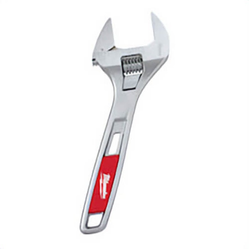 Milwaukee 48-22-7508 Uninsulated Adjustable Wrench, 1-1/2 in, Polished Chrome, 8 in OAL, Steel Body, ASME Specified, Steel