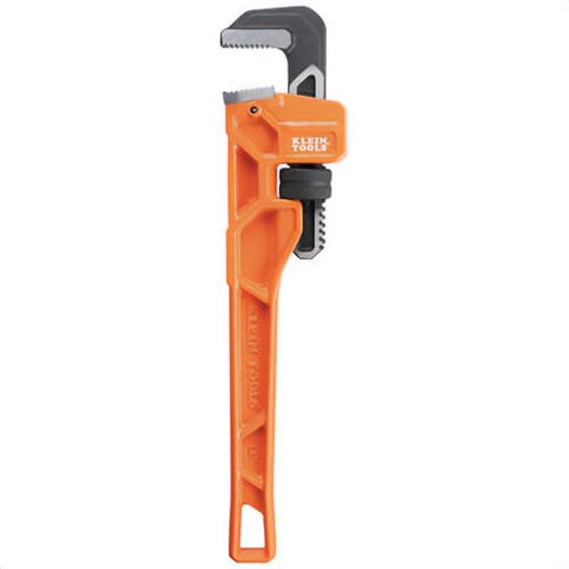 Klein 68227 Adjustable Cast Iron Pipe Wrench, Orange, 2 in Jaw, 14 in