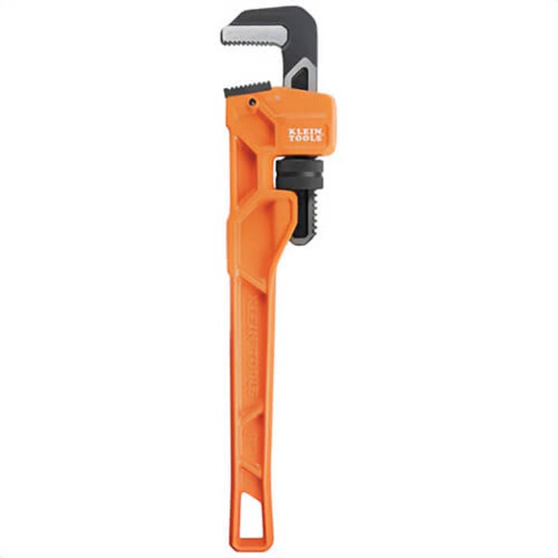Klein 68228 Adjustable Cast Iron Pipe Wrench, Orange, 2-1/2 in Jaw, 18 in