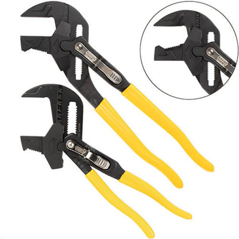 Klein D53002KIT Plier Wrench Set, Forged Steel, 2 pc, Includes: 7 in Plier Wrench and 10 in Plier Wrench