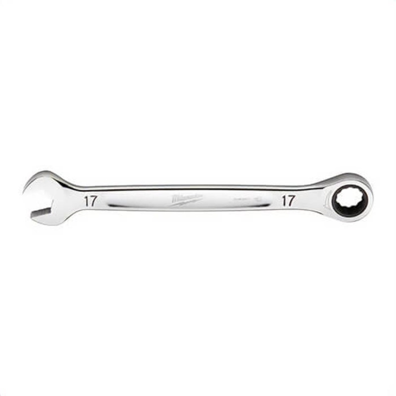 Milwaukee 45-96-9317 Ratcheting Standard Length Combination Wrench, 17 mm Wrench, 12 Points, Steel