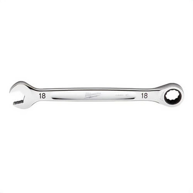 Milwaukee 45-96-9318 Ratcheting Standard Length Combination Wrench, 18 mm Wrench, 12 Points, Steel